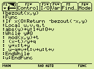 bezout(x,y)